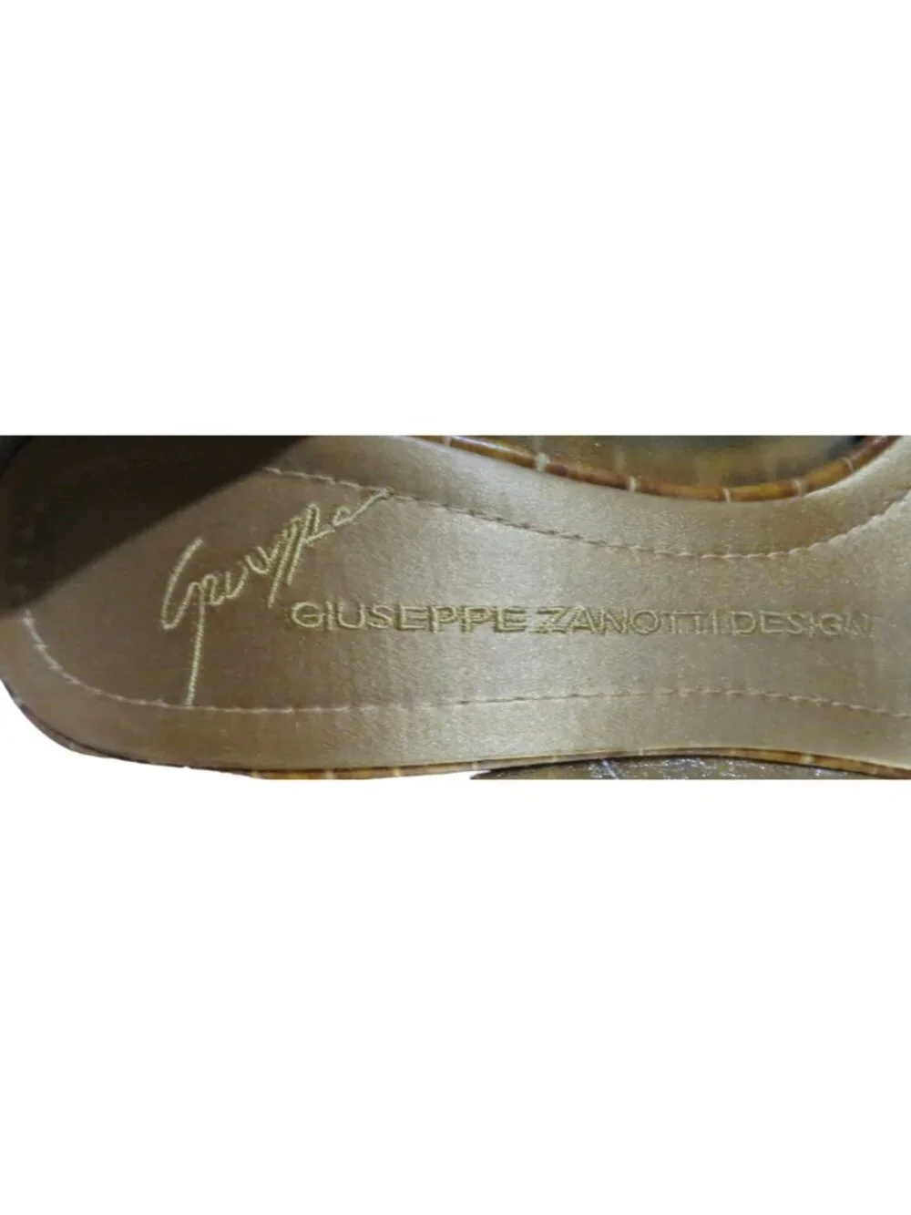 Giuseppe Zanotti Brown Croc Embossed Italian Leather Peep Toe Pumps 38.5 or 8